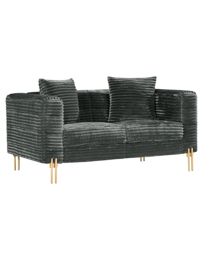 Sofá LARIOS, 2 plazas, tejido corduroy gris