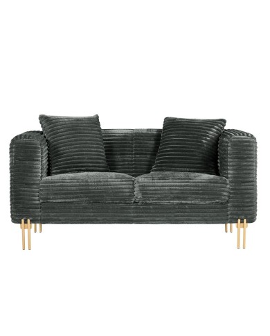 Sofá LARIOS, 2 plazas, tejido corduroy gris