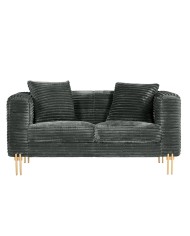 Sofá LARIOS, 2 plazas, tejido corduroy gris