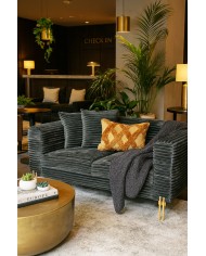 Sofá LARIOS, 2 plazas, tejido corduroy gris