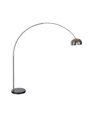 Lámpara AR, pie salón, cromada, base mármol negro