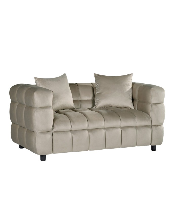 Sofá LORING, 2 plazas, tejido velvet gris claro 25