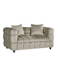 Sofá LORING, 2 plazas, tejido velvet gris claro 25