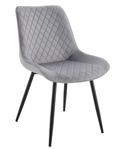 Silla FELICIA, metal, tapizado velvet gris claro