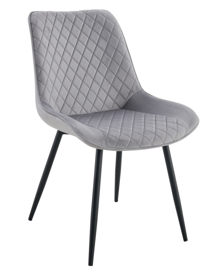 Silla FELICIA, metal, tapizado velvet gris claro
