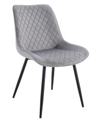 Silla FELICIA, metal, tapizado velvet gris claro