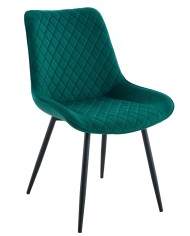 Silla FELICIA, metal, tapizado velvet verde oscuro