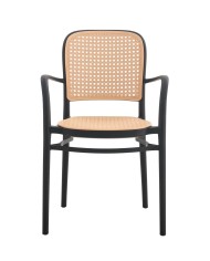 Sillón FUNCHAL 97, apilable, polipropileno negro y beige