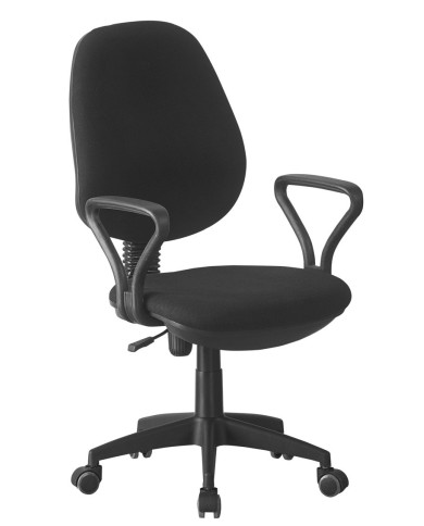 Silla de oficina NEVOY, brazos, regulación de altura, contacto permanente, tejido negro