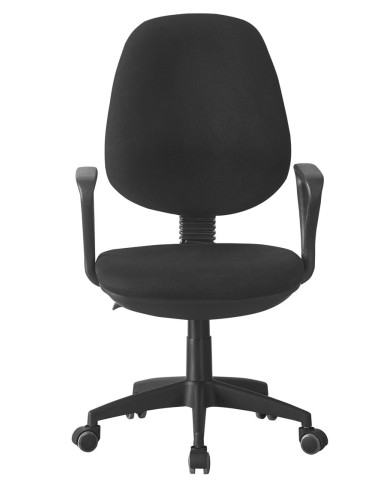 Silla de oficina NEVOY, brazos, regulación de altura, contacto permanente, tejido negro