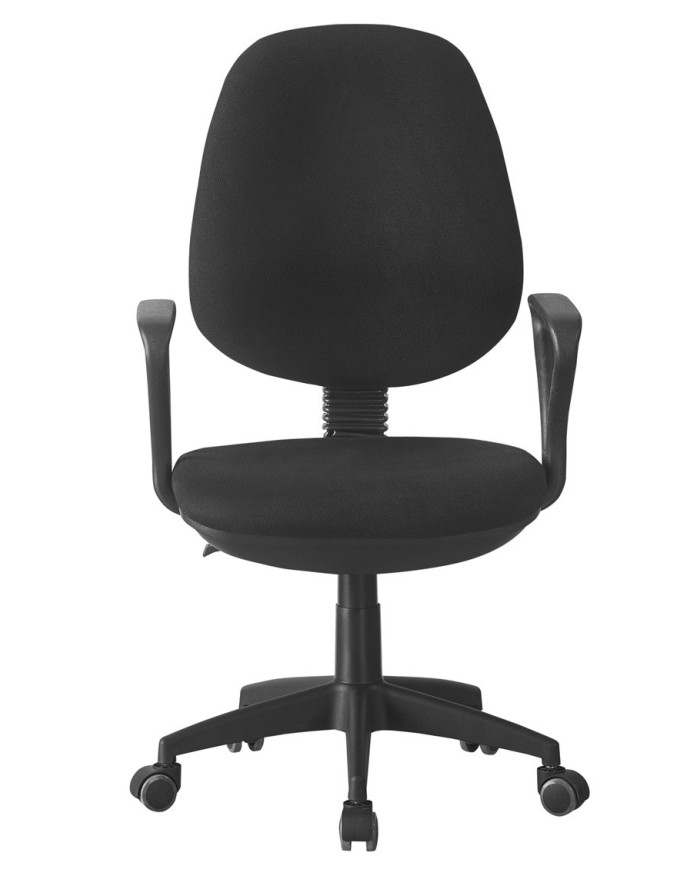 Silla de oficina NEVOY, brazos, regulación de altura, contacto permanente, tejido negro