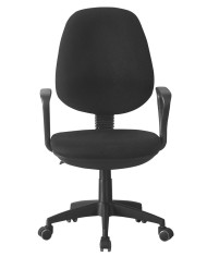 Silla de oficina NEVOY, brazos, regulación de altura, contacto permanente, tejido negro