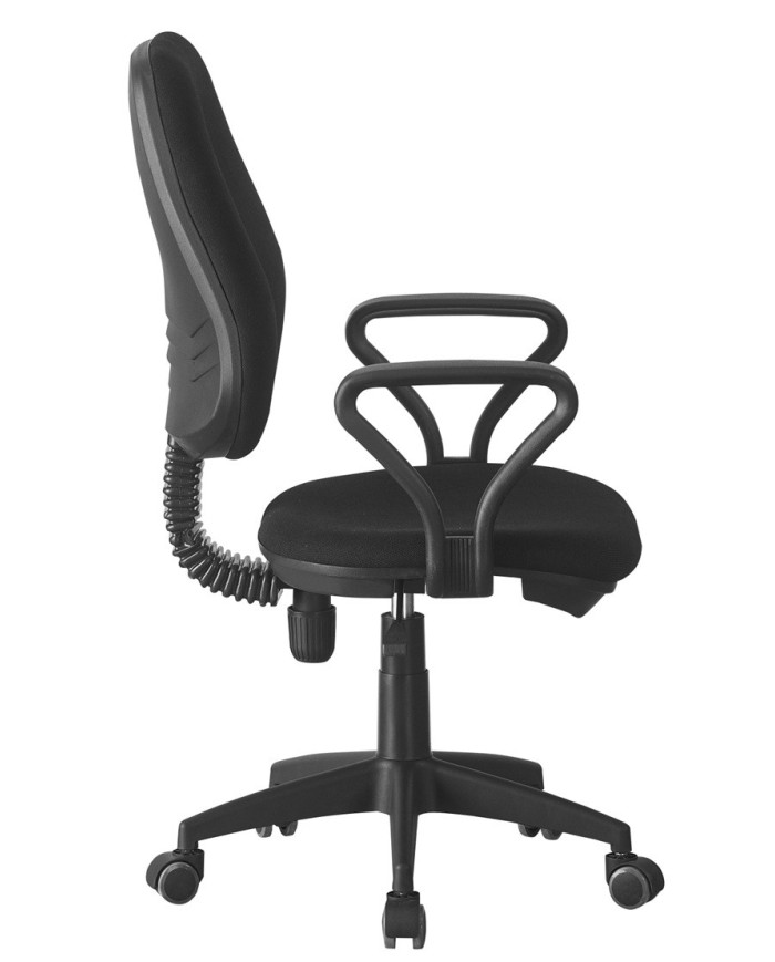 Silla de oficina NEVOY, brazos, regulación de altura, contacto permanente, tejido negro