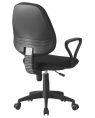 Silla de oficina NEVOY, brazos, regulación de altura, contacto permanente, tejido negro