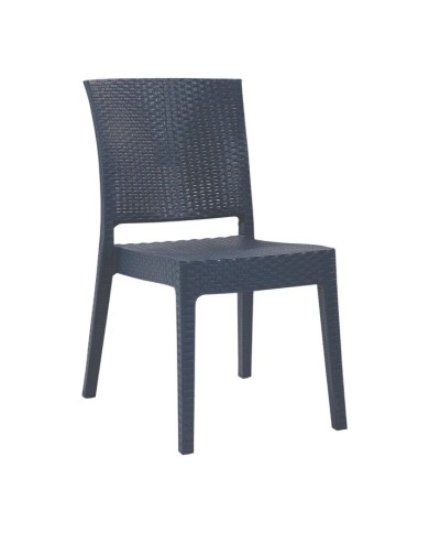 Silla LIDO, apilable, polipropileno antracita