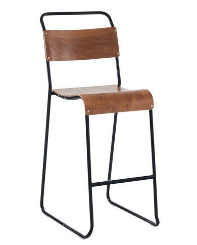 Taburete LIVERPOOL, apilable, negro, contrachapado de abedul