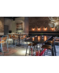 Taburete LIVERPOOL, apilable, negro, contrachapado de abedul