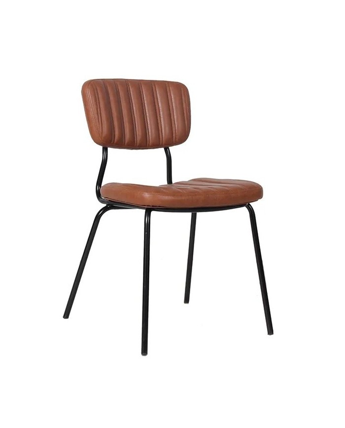 Silla NUREMBERG, metal, similpiel marrón