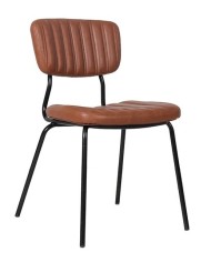 Silla NUREMBERG, metal, similpiel marrón