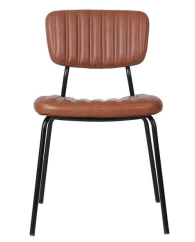 Silla NUREMBERG, metal, similpiel marrón