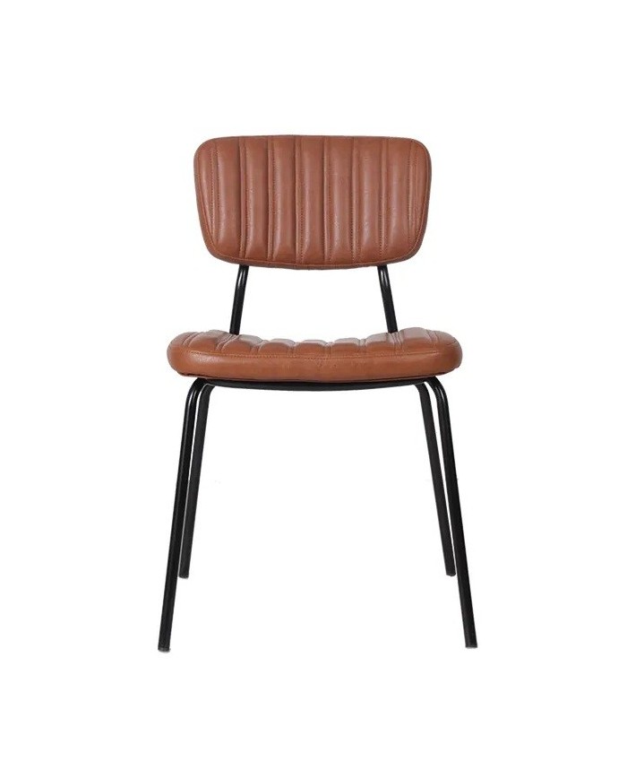 Silla NUREMBERG, metal, similpiel marrón