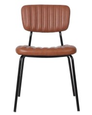 Silla NUREMBERG, metal, similpiel marrón