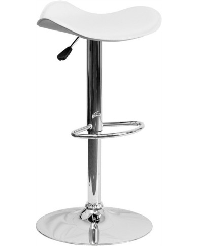 Taburete SAMBA (M), cromado, nappel blanco