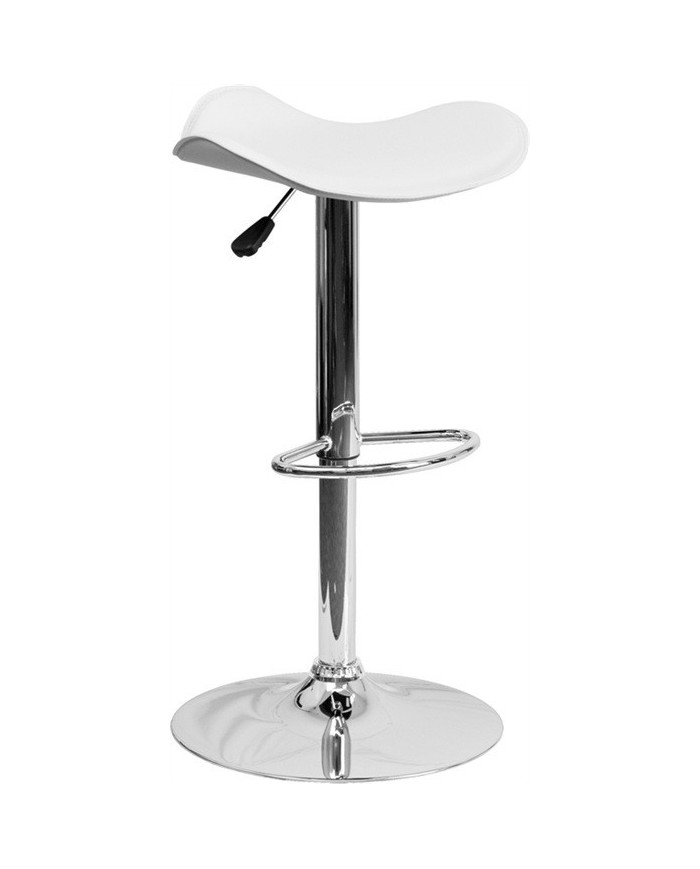 Taburete SAMBA (M), cromado, nappel blanco