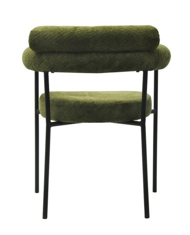Sillón CERVANTES, metal, tapizado tejido bouclé verde oscuro