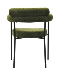 Sillón CERVANTES, metal, tapizado tejido bouclé verde oscuro