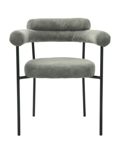 Sillón CERVANTES, metal, tapizado tejido bouclé gris