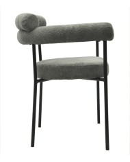 Sillón CERVANTES, metal, tapizado tejido bouclé gris