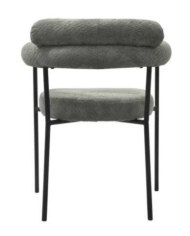 Sillón CERVANTES, metal, tapizado tejido bouclé gris