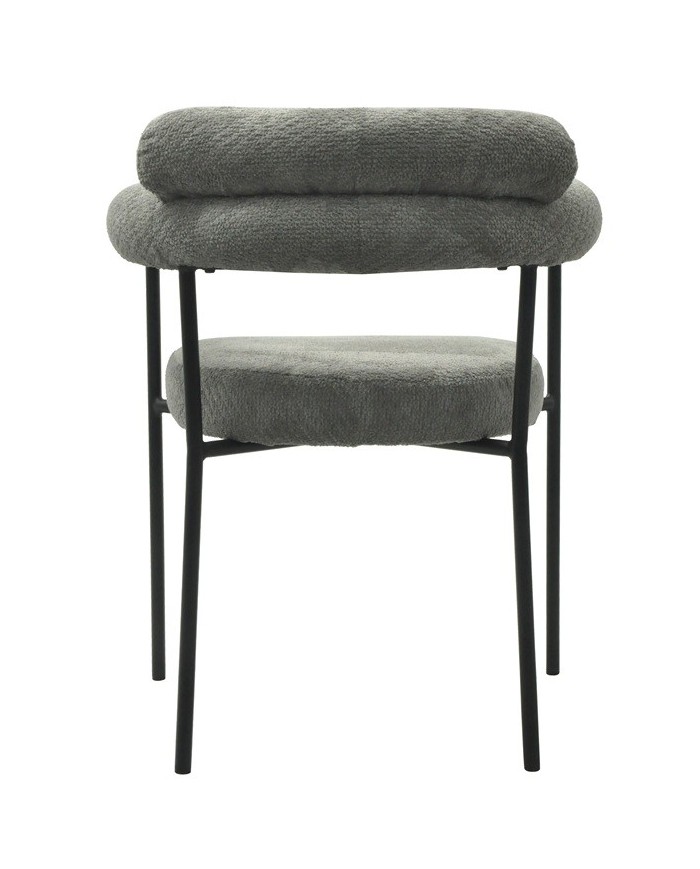 Sillón CERVANTES, metal, tapizado tejido bouclé gris