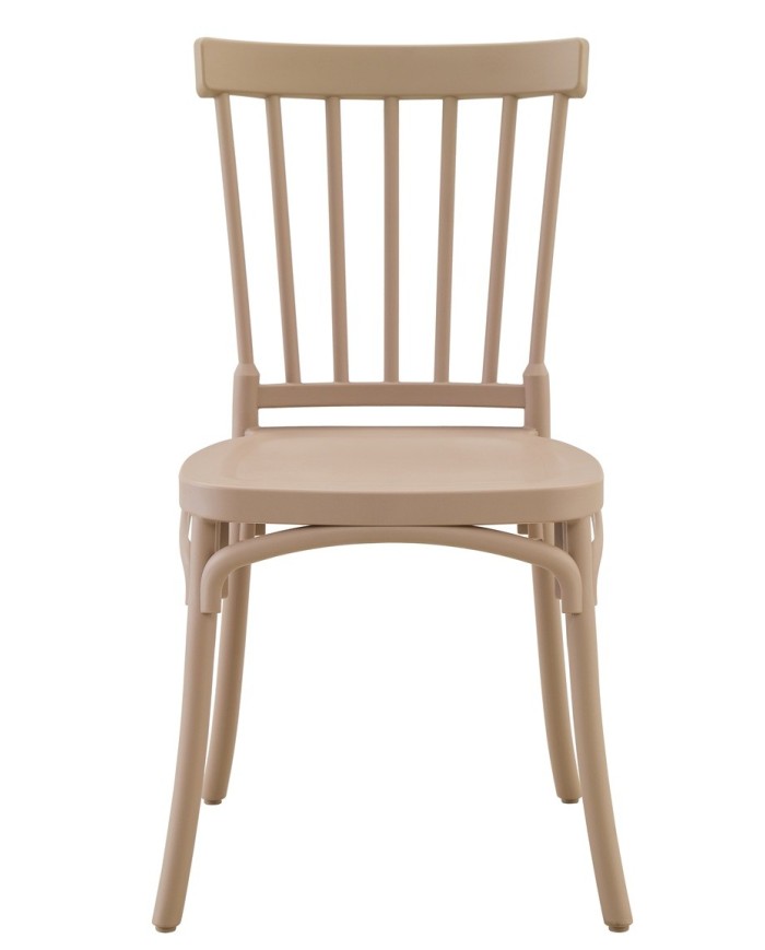 Silla MILOS 43, apilable, tratamiento anti UV, polipropileno tórtora