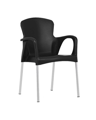 Sillón SENA, apilable, polipropileno negro*