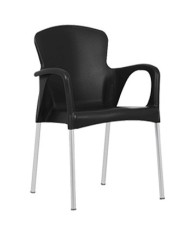 Sillón SENA, apilable, polipropileno negro*