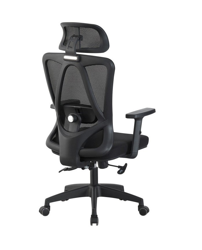 Sillón de oficina CIRAL, alto, negro, malla y asiento negro