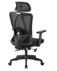 Sillón de oficina CIRAL, alto, negro, malla y asiento negro