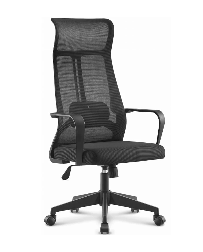 Sillón de oficina AMIENS, alto, negro, malla y asiento negro