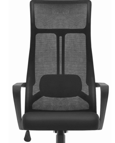 Sillón de oficina AMIENS, alto, negro, malla y asiento negro