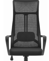 Sillón de oficina AMIENS, alto, negro, malla y asiento negro