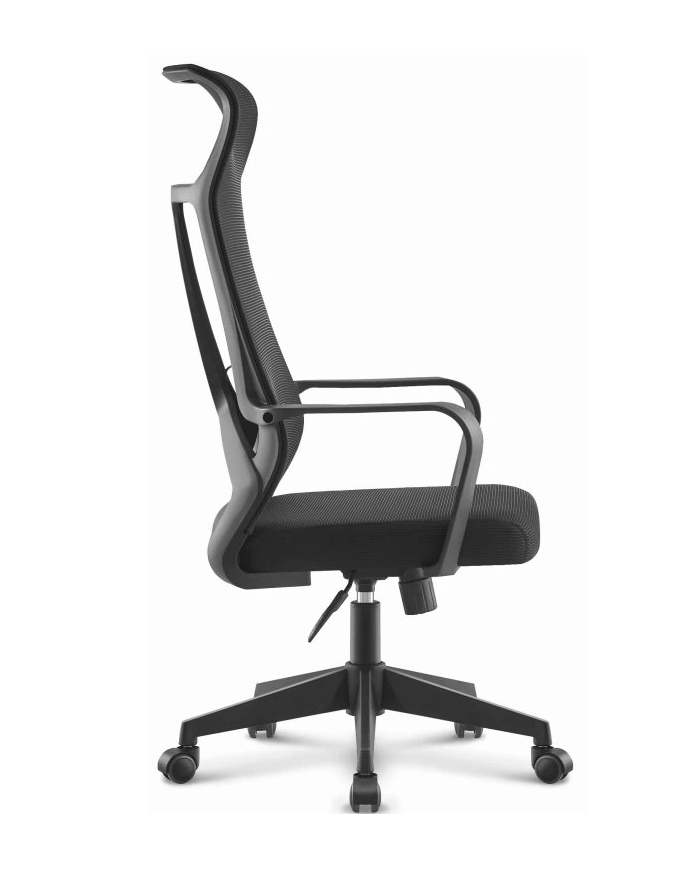 Sillón de oficina AMIENS, alto, negro, malla y asiento negro