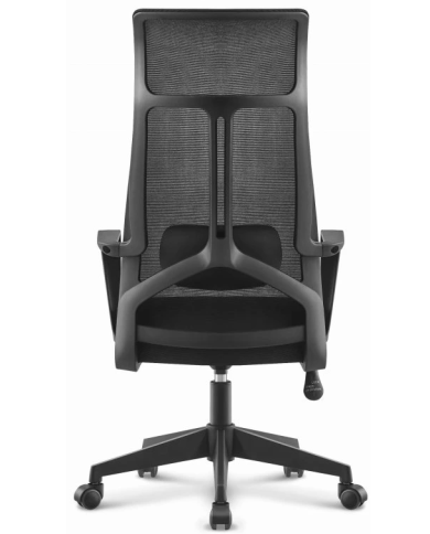 Sillón de oficina AMIENS, alto, negro, malla y asiento negro