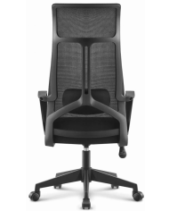 Sillón de oficina AMIENS, alto, negro, malla y asiento negro