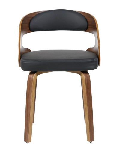 Sillón LOARRE, fijo, madera, similpiel negra