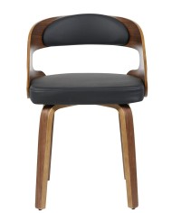 Sillón LOARRE, fijo, madera, similpiel negra