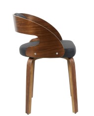 Sillón LOARRE, fijo, madera, similpiel negra