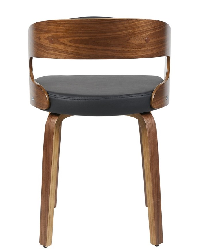 Sillón LOARRE, fijo, madera, similpiel negra