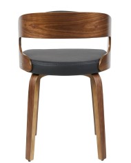 Sillón LOARRE, fijo, madera, similpiel negra